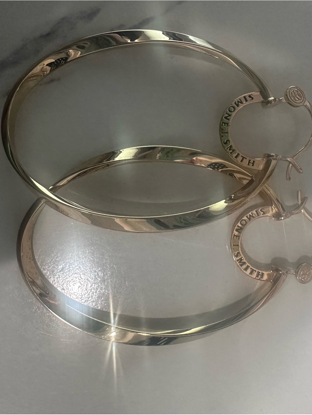 Gold Loop Drop Earrings - Picture 3 of 3